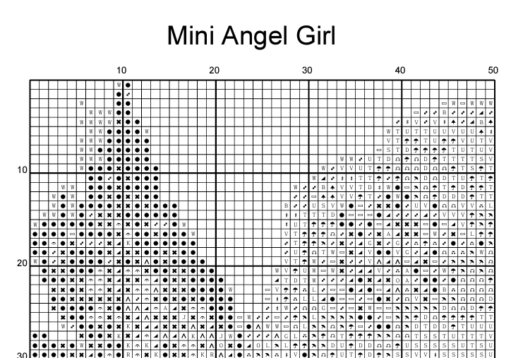 Stitching Jules Design Cross Stitch Pattern Mini Angel Girl Counted Cross-Stitch Pattern | Instant Download PDF