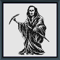 Thumbnail for Stitching Jules Design Cross Stitch Pattern Mini Angel of Death Monochrome