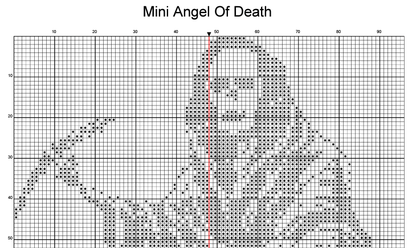 Stitching Jules Design Cross Stitch Pattern Mini Angel of Death Monochrome