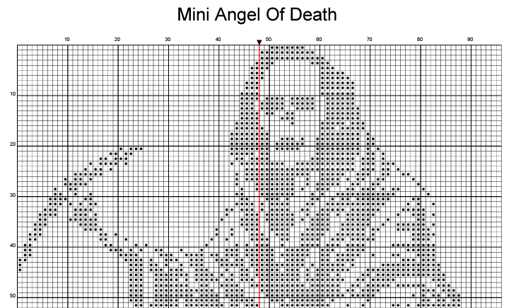 Stitching Jules Design Cross Stitch Pattern Mini Angel of Death Monochrome