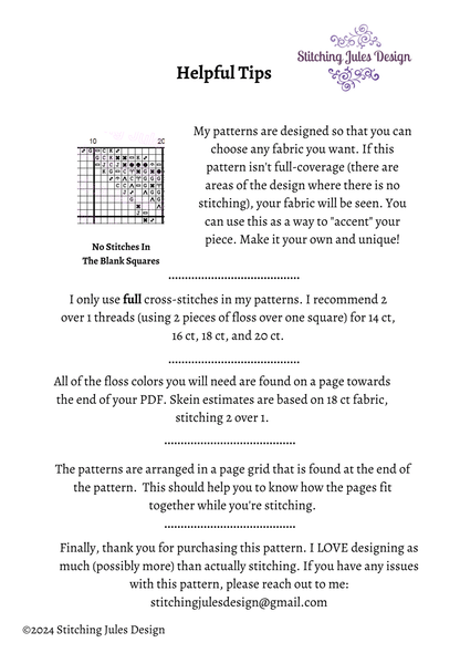 Stitching Jules Design Cross Stitch Pattern Mini Aspen Leaf Counted Cross Stitch Pattern | Instant PDF Download