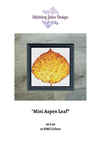 Thumbnail for Stitching Jules Design Cross Stitch Pattern Mini Aspen Leaf Counted Cross Stitch Pattern | Instant PDF Download