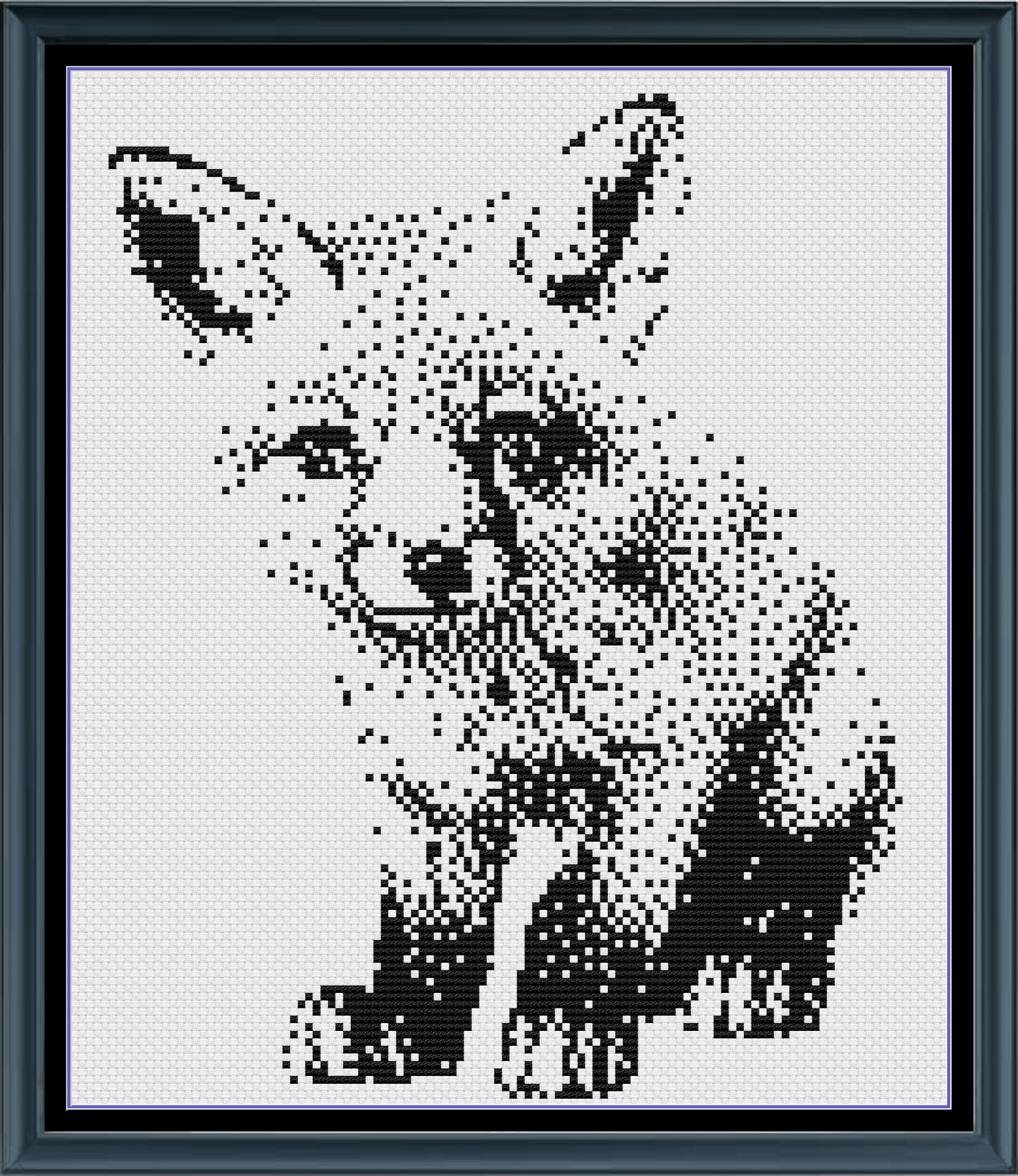 Stitching Jules Design Cross Stitch Pattern Mini Baby Fox Monochrome