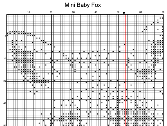 Stitching Jules Design Cross Stitch Pattern Mini Baby Fox Monochrome
