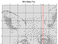 Thumbnail for Stitching Jules Design Cross Stitch Pattern Mini Baby Fox Monochrome