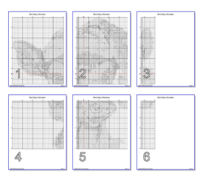 Stitching Jules Design Cross Stitch Pattern Mini Baby Reindeer Rudolph Christmas Holiday Cute Counted Cross-Stitch Pattern