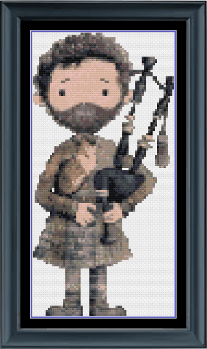 Stitching Jules Design Cross Stitch Pattern Mini Bagpiper Counted Cross Stitch Patterns | Scotland | Musician | Instant Download PDF