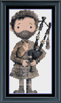 Thumbnail for Stitching Jules Design Cross Stitch Pattern Mini Bagpiper Counted Cross Stitch Patterns | Scotland | Musician | Instant Download PDF