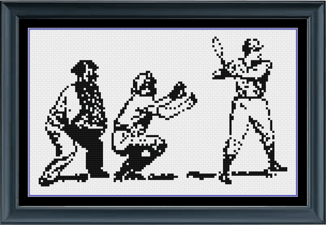 Stitching Jules Design Cross Stitch Pattern Mini Baseball Game Counted Cross Stitch Pattern | Sports | Monochrome Blackwork | Instant Download PDF