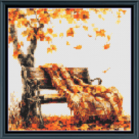 Thumbnail for Stitching Jules Design Cross Stitch Pattern Mini Bench in Autumn