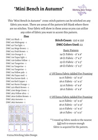 Thumbnail for Stitching Jules Design Cross Stitch Pattern Mini Bench in Autumn