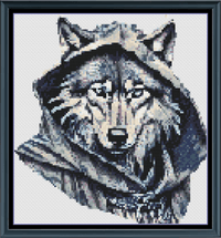 Thumbnail for Stitching Jules Design Cross Stitch Pattern Mini Blue Wolf Wildlife Counted Cross-Stitch Pattern | Instant Download PDF