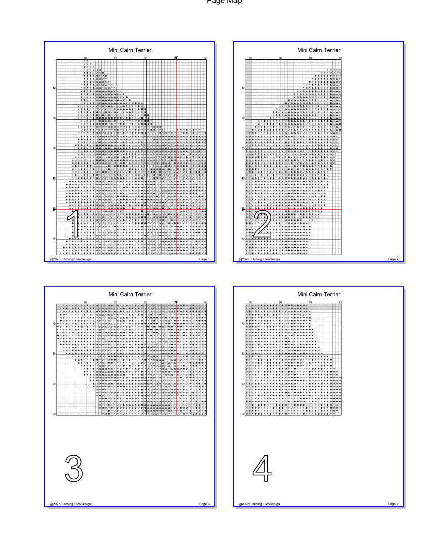 Stitching Jules Design Cross Stitch Pattern Mini Cairn Terrier Dog Breed Counted Cross-Stitch Pattern (Digital Download)