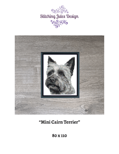 Stitching Jules Design Cross Stitch Pattern Mini Cairn Terrier Dog Breed Counted Cross-Stitch Pattern (Digital Download)
