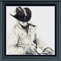 Thumbnail for Stitching Jules Design Cross Stitch Pattern Mini Cowboy Cross Stitch Pattern Instant PDF Download