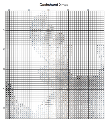 Stitching Jules Design Cross Stitch Pattern Mini Dachshund Christmas Dog Counted Cross-Stitch Pattern (Digital Download)