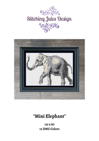 Thumbnail for Stitching Jules Design Cross Stitch Pattern Mini Elephant Animal Cross Stitch Pattern Instant PDF Download