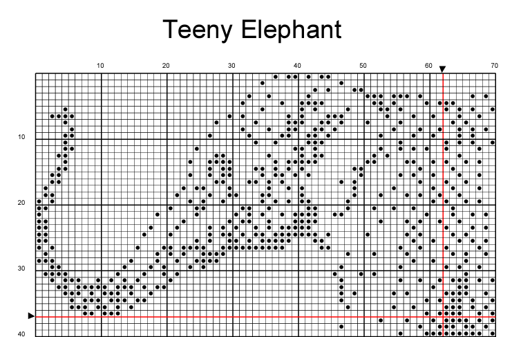 Stitching Jules Design Cross Stitch Pattern Mini Elephant Monochrome Counted Cross-Stitch Pattern | Instant Download PDF