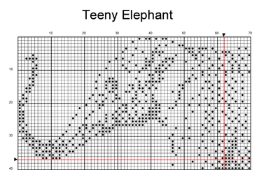 Stitching Jules Design Cross Stitch Pattern Mini Elephant Monochrome Counted Cross-Stitch Pattern | Instant Download PDF