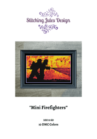Thumbnail for Stitching Jules Design Cross Stitch Pattern Mini Firefighters Cross-Stitch Pattern Instant PDF Download