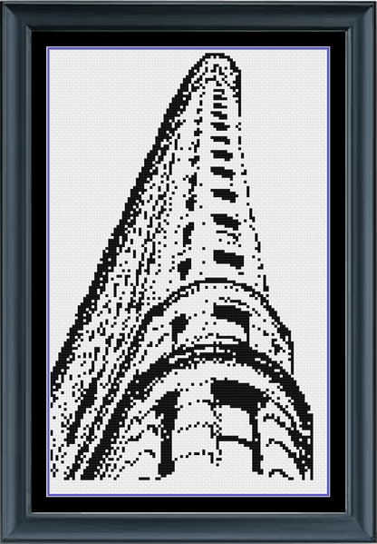 Stitching Jules Design Cross Stitch Pattern Mini Flatiron Building NYC Counted Cross Stitch Pattern | Monochrome Blackwork | Instant Download PDF