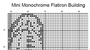 Stitching Jules Design Cross Stitch Pattern Mini Flatiron Building NYC Counted Cross Stitch Pattern | Monochrome Blackwork | Instant Download PDF