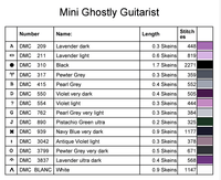 Thumbnail for Stitching Jules Design Cross Stitch Pattern Mini Ghostly Guitarist Counted Cross Stitch Pattern | Halloween | Music | Instant Download PDF