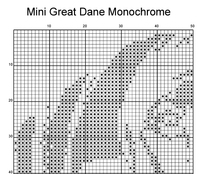 Thumbnail for Stitching Jules Design Cross Stitch Pattern Mini Great Dane Monochrome