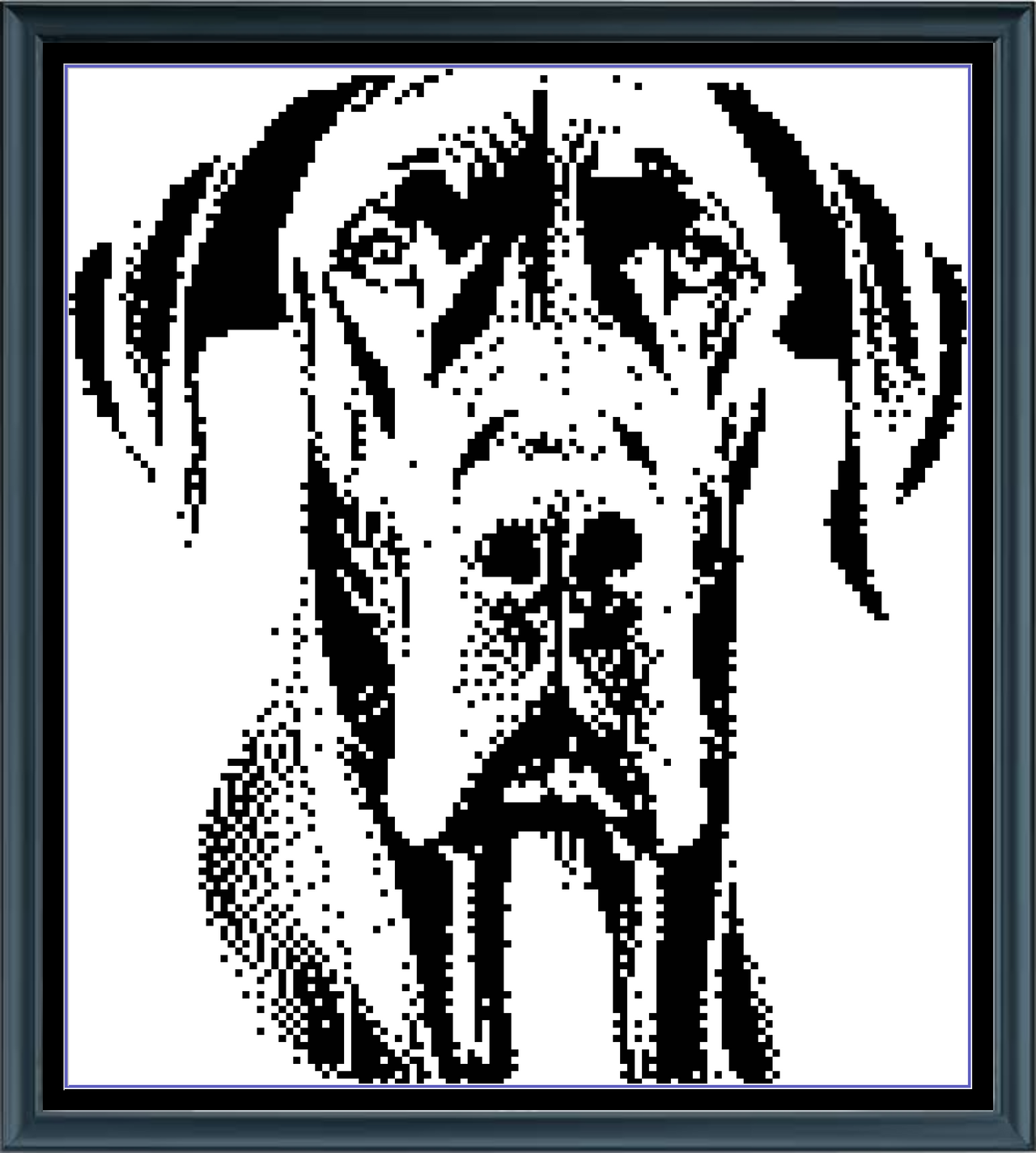 Stitching Jules Design Cross Stitch Pattern Mini Great Dane Monochrome