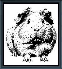 Thumbnail for Stitching Jules Design Cross Stitch Pattern Mini Guinea Pig Animal Monochrome Counted Cross Stitch Pattern Digital Download