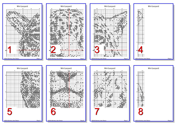 Stitching Jules Design Cross Stitch Pattern Mini Monochrome Leopard Counted Cross-Stitch Pattern | Instant Download PDF