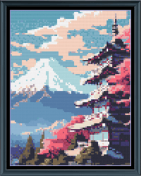 Thumbnail for Stitching Jules Design Cross Stitch Pattern Mini Mt. Fuji - Japan