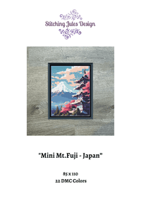 Thumbnail for Stitching Jules Design Cross Stitch Pattern Mini Mt. Fuji - Japan