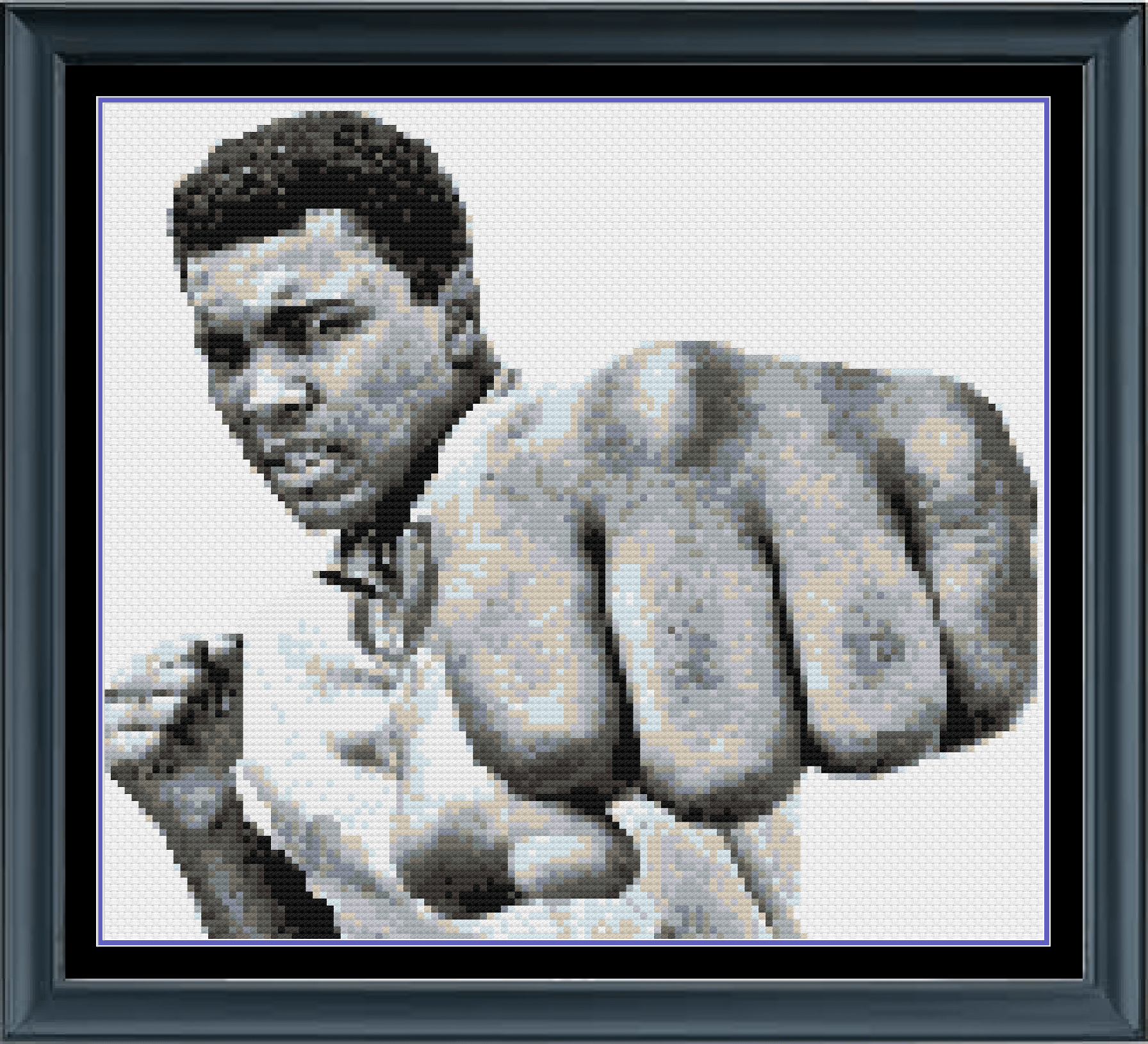 Stitching Jules Design Cross Stitch Pattern Mini Muhammad Ali Counted Cross Stitch Pattern | Boxing Cross Stitch Pattern | Instant Download PDF
