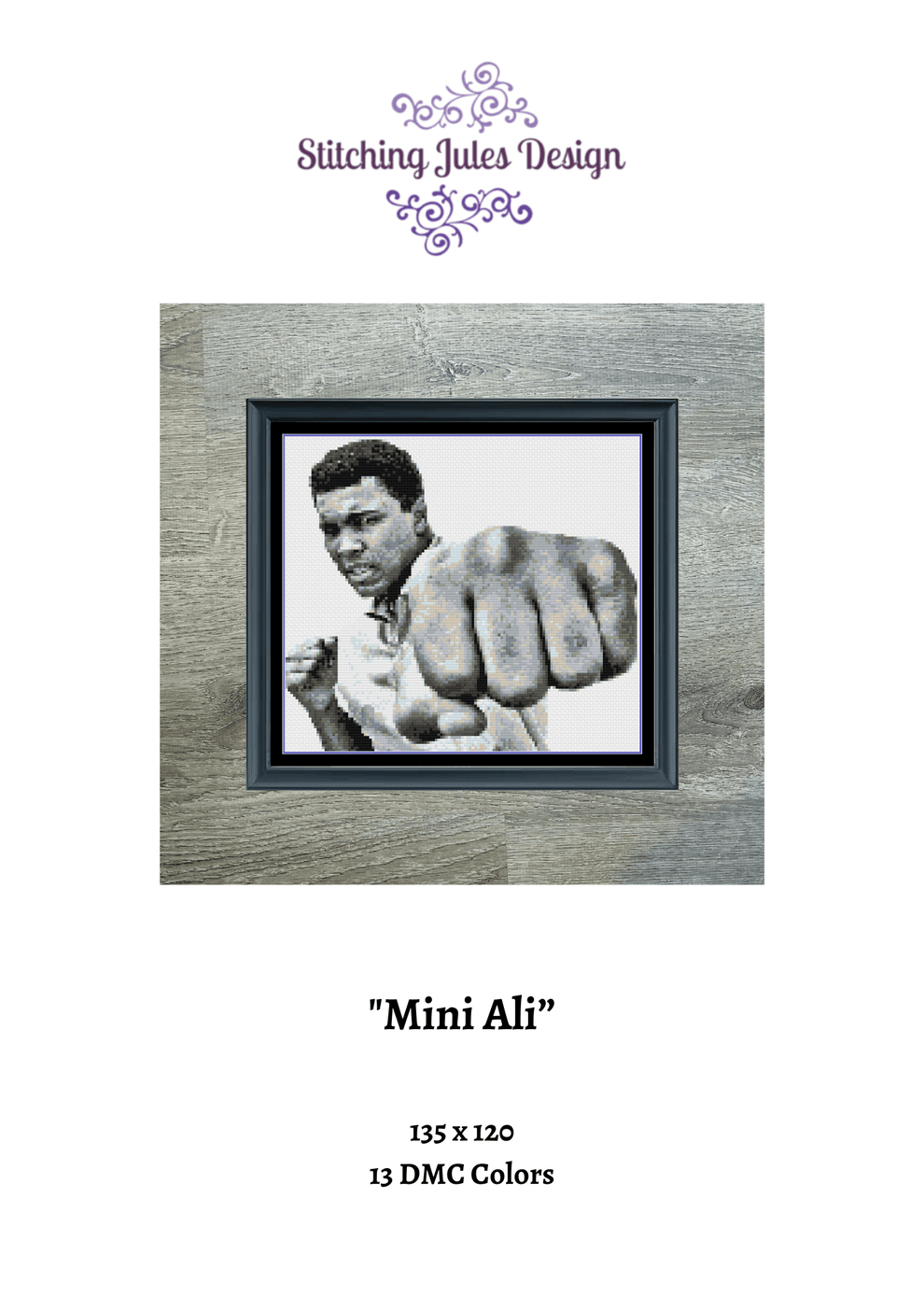 Ali Patterns Mini Muhammad Ali Counted Cross Stitch Pattern | Boxing Cross Stitch P ...