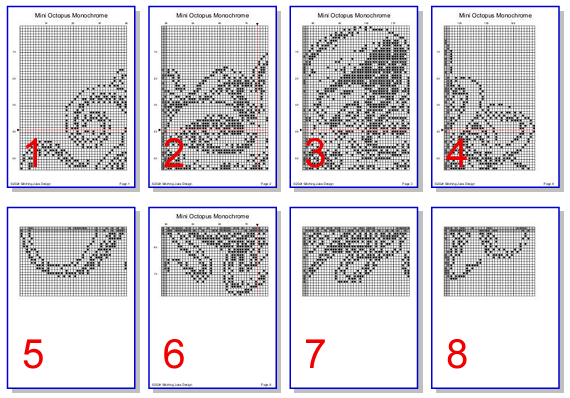 Stitching Jules Design Cross Stitch Pattern Mini Octopus Counted Cross Stitch Pattern | Monochrome Blackwork | Instant Download PDF