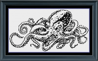 Thumbnail for Stitching Jules Design Cross Stitch Pattern Mini Octopus Counted Cross Stitch Pattern | Monochrome Blackwork | Instant Download PDF