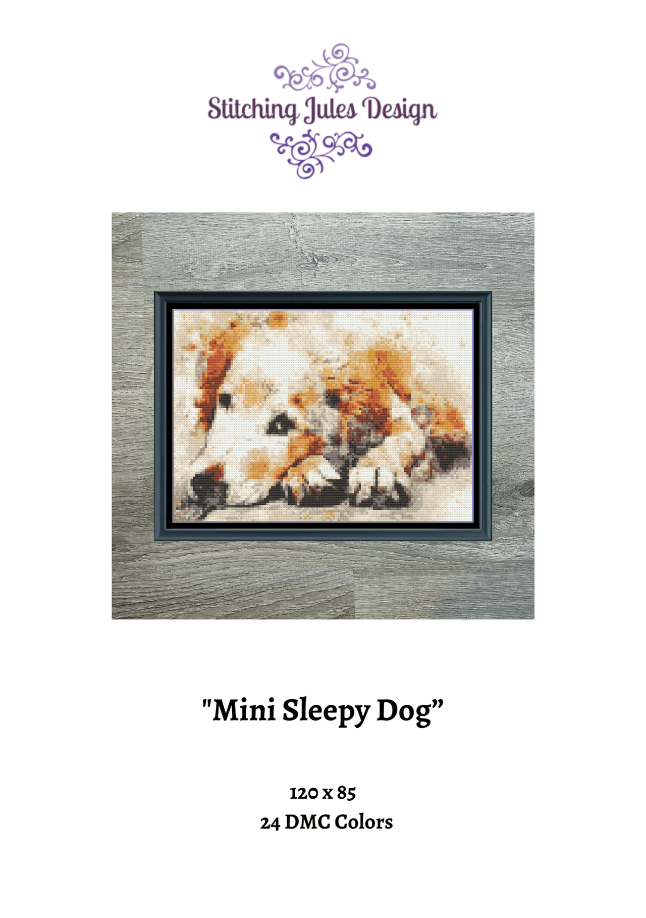 Stitching Jules Design Cross Stitch Pattern Mini Old Dog Labrador Golden Retriever Counted Cross-Stitch Pattern | Instant Download PDF