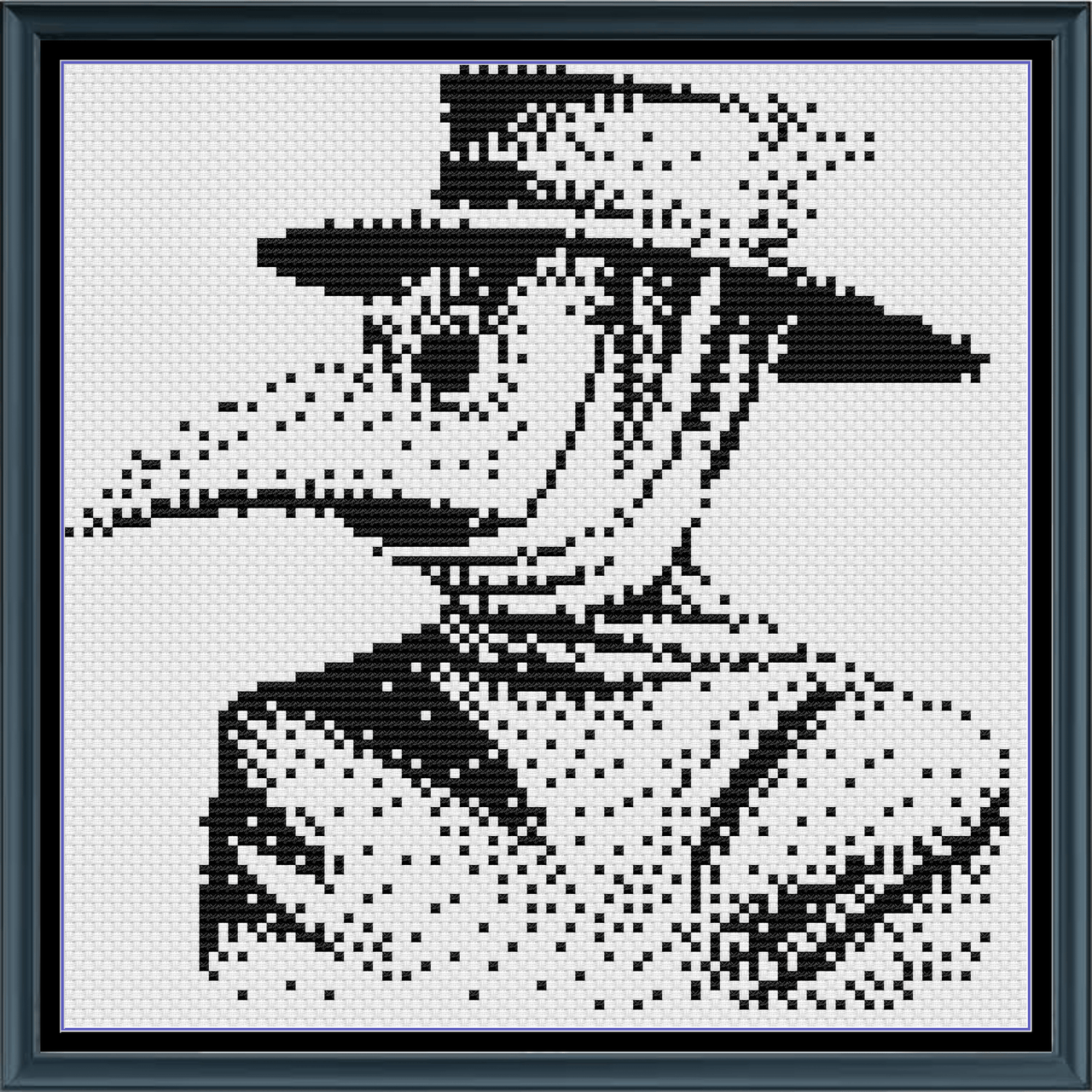 Stitching Jules Design Cross Stitch Pattern Mini Plague Doctor Monochrome