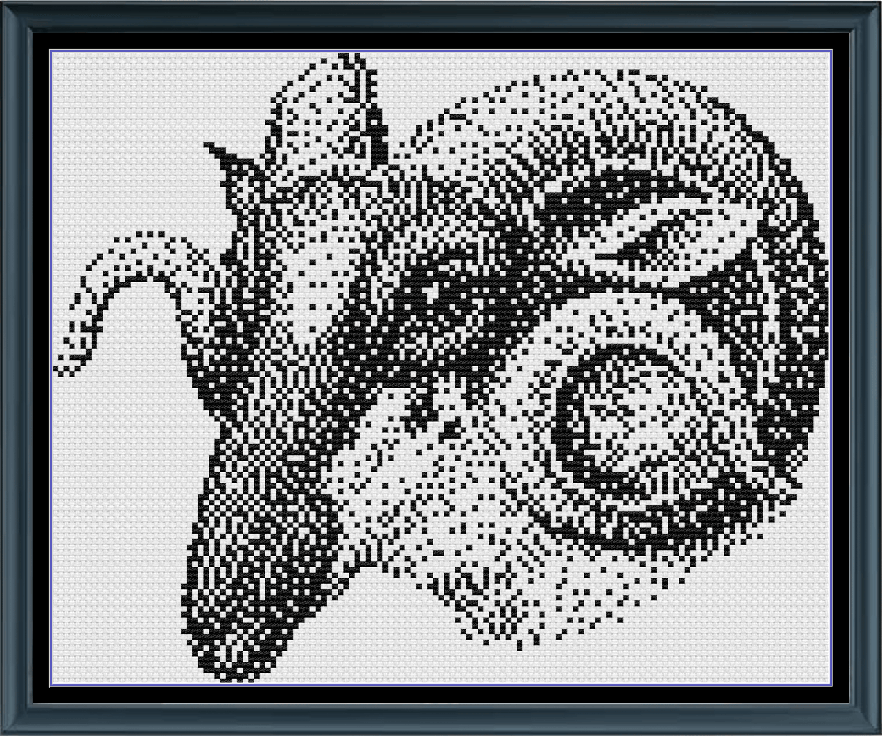 Stitching Jules Design Cross Stitch Pattern Mini Ram Monochrome