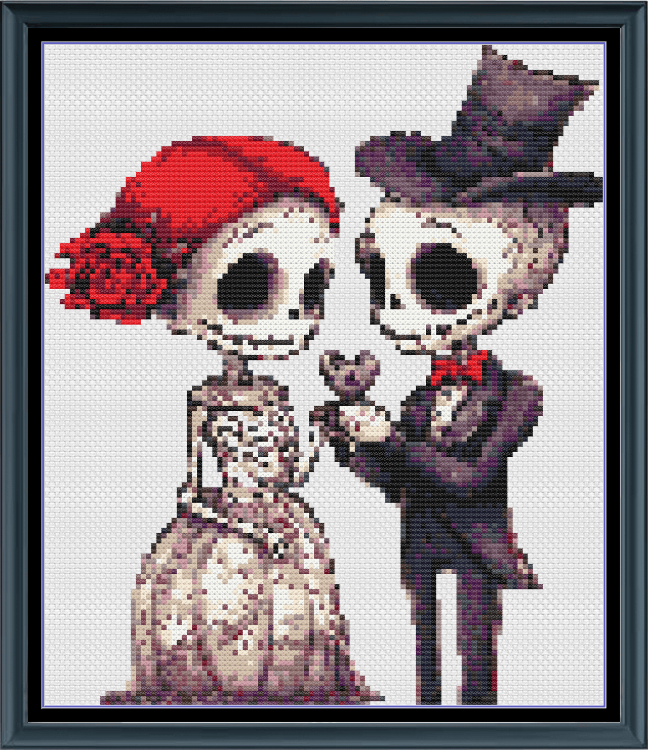 Stitching Jules Design Cross Stitch Pattern Mini Skeletons in Love