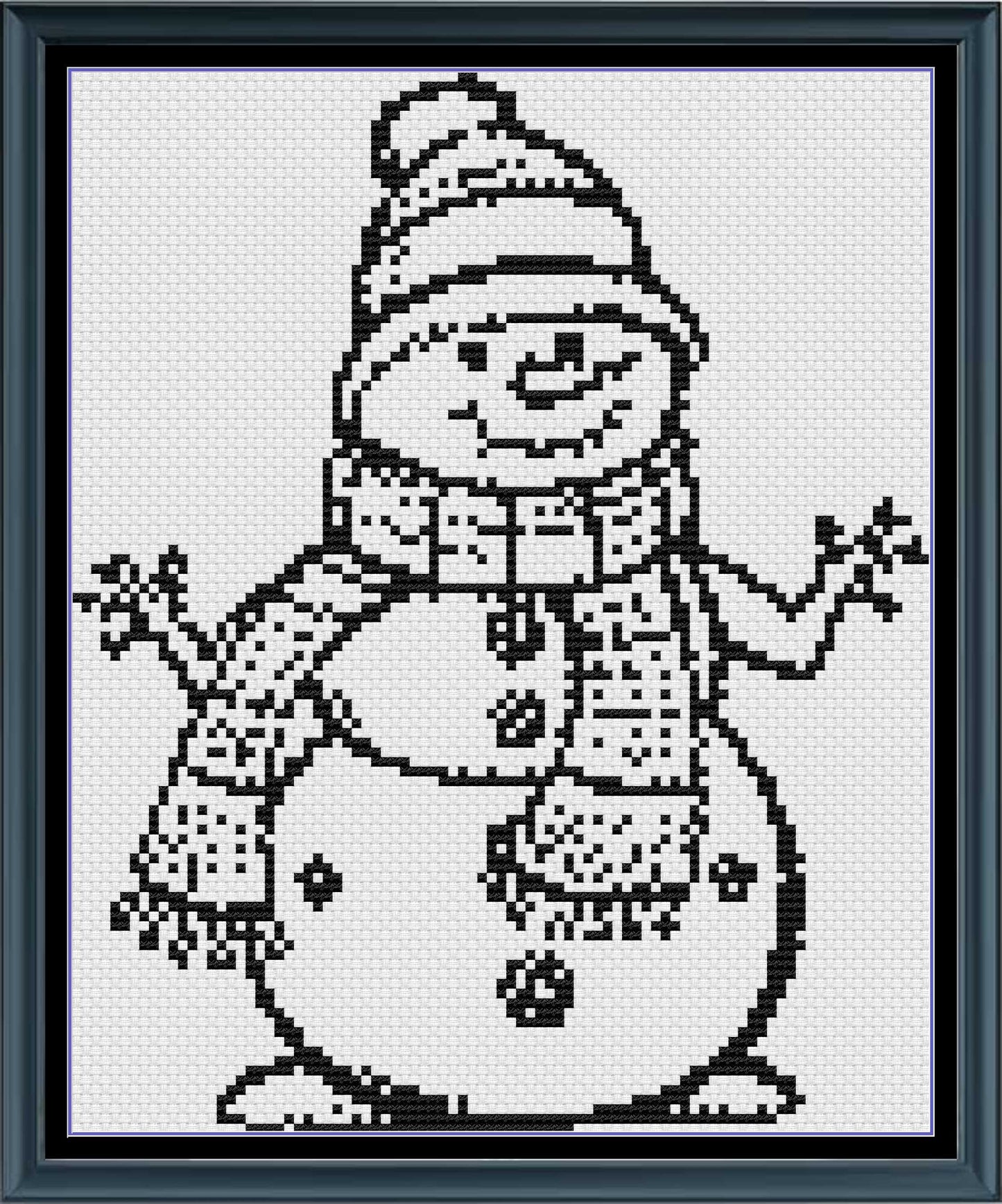 Stitching Jules Design Cross Stitch Pattern Mini Snowman Monochrome