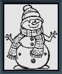 Thumbnail for Stitching Jules Design Cross Stitch Pattern Mini Snowman Monochrome