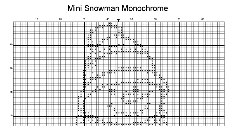 Stitching Jules Design Cross Stitch Pattern Mini Snowman Monochrome