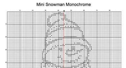 Stitching Jules Design Cross Stitch Pattern Mini Snowman Monochrome