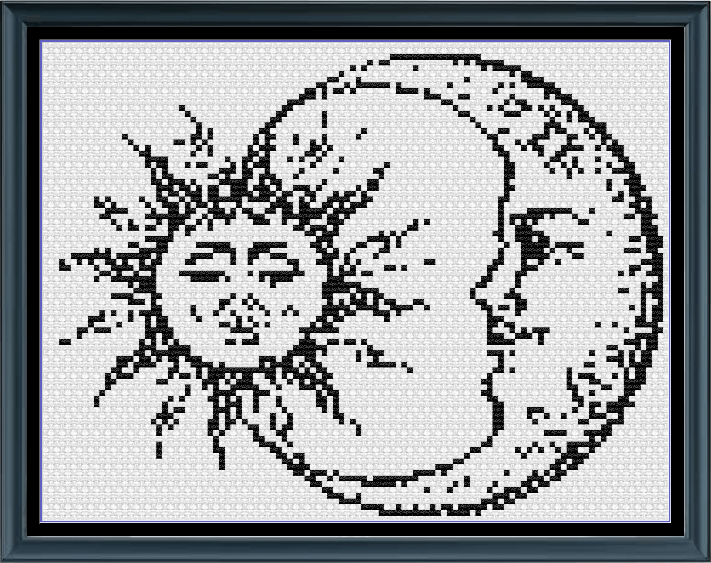 Stitching Jules Design Cross Stitch Pattern Mini Sun and Moon Monochrome