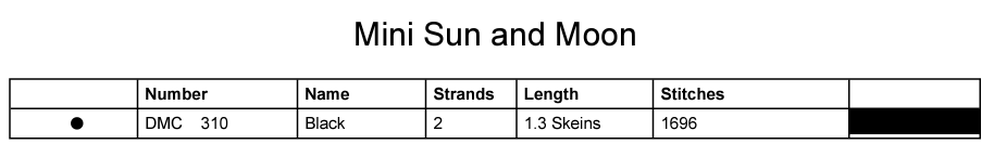 Stitching Jules Design Cross Stitch Pattern Mini Sun and Moon Monochrome