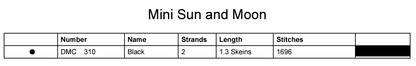 Stitching Jules Design Cross Stitch Pattern Mini Sun and Moon Monochrome