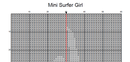 Stitching Jules Design Cross Stitch Pattern Mini Surfer Girl Surfing Woman Hawaii Surfboard Counted Cross Stitch Pattern Digital Download