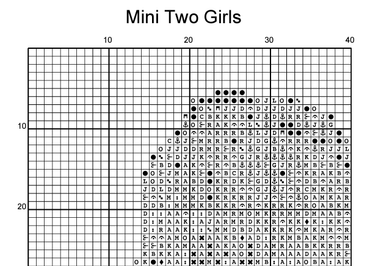 Stitching Jules Design Cross Stitch Pattern Mini Two Girls Sisters Counted Cross-Stitch Pattern | Instant Download PDF